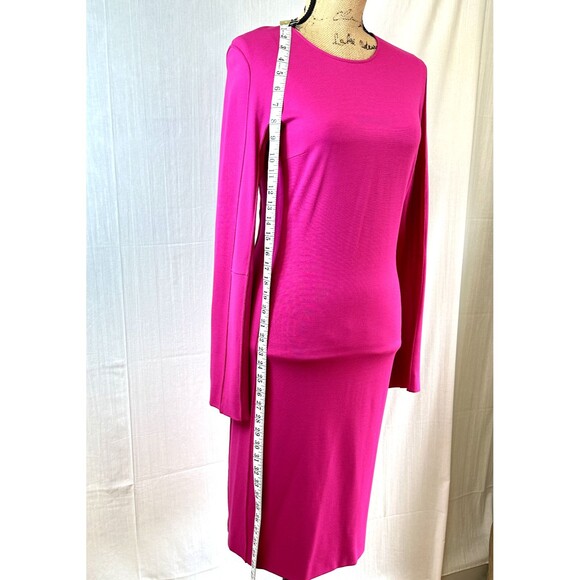 Maison Martin Margiela Women's Pink Midi Sheath Dress Sz 40/4 Knit Jersey Italy - Picture 5 of 16